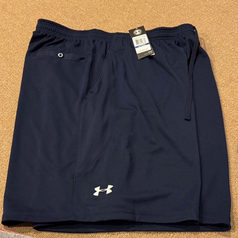 Under Armour Men's Navy Athletic Shorts with Logo